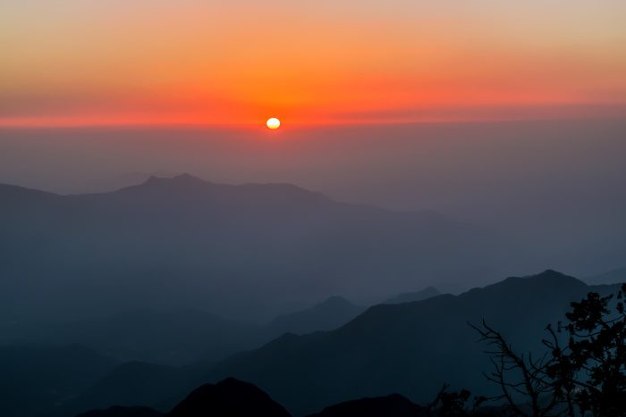 photo of the view from al soudah at sunset