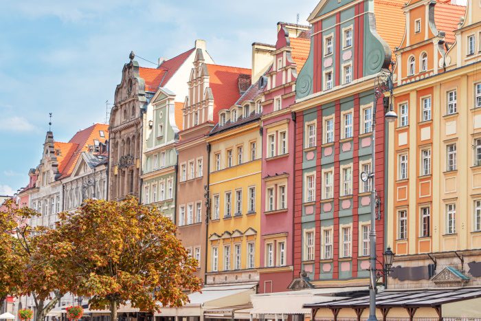 wroclaw colourful town houses