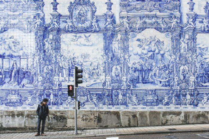 Blue tiles in Porto