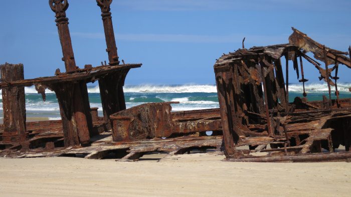 photo of debris on the shore of cagliari