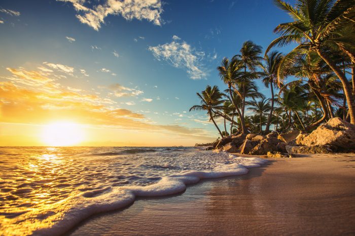 photo of beach in dominican republic at sunset