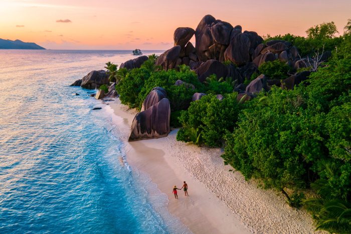 photo of seychelles beach at sunset