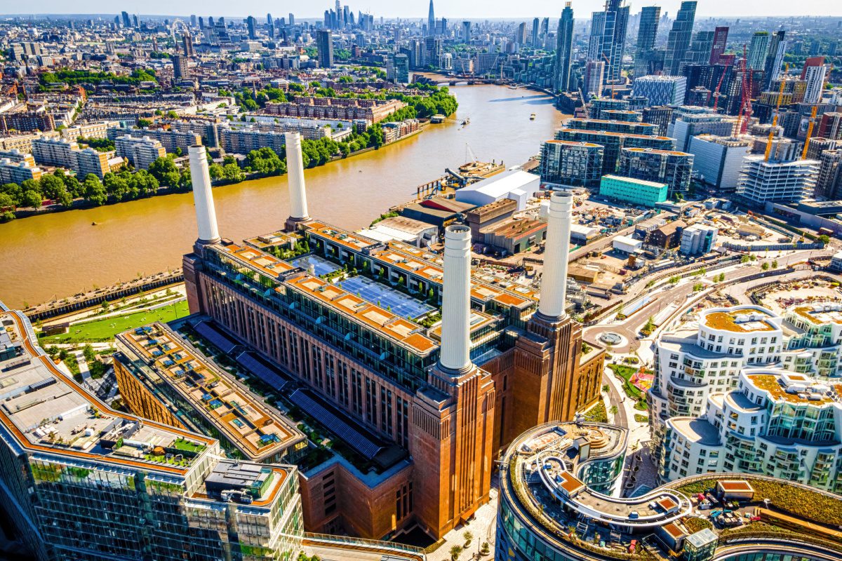 Aerial photo of Battersea Power Station
