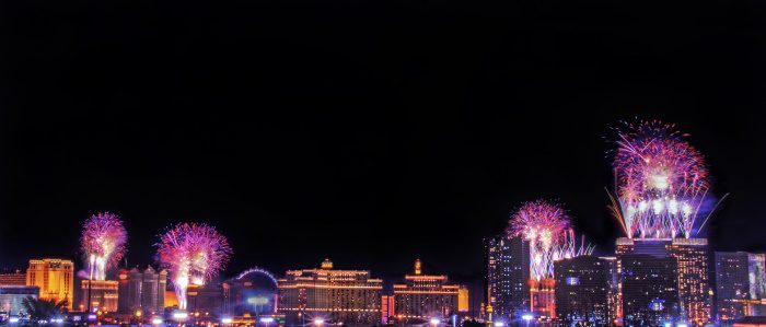 fireworks over las vegas strip