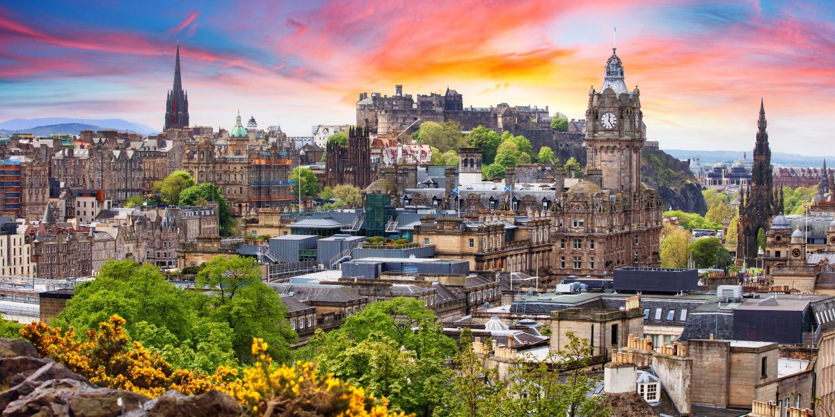 Photo of Edinburgh at sunset